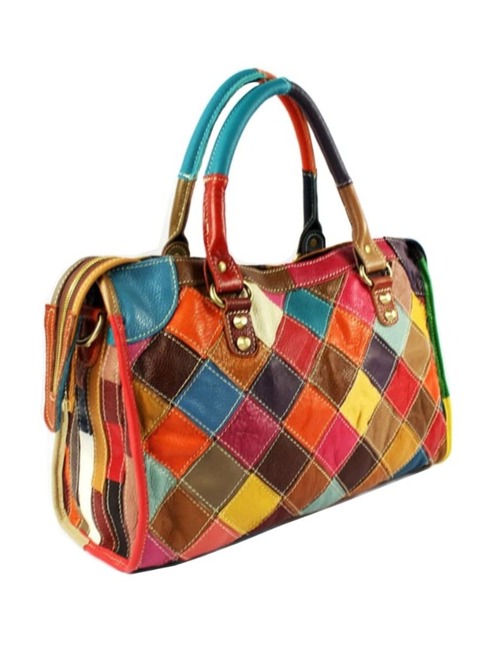 Genuine Leather Handbags for Women Vintage Tote Bags Top Handle Boston Bag